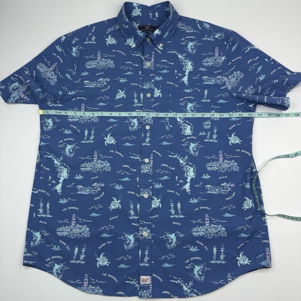 Vineyard Vines Mens Murray Classic Shirt‎ Blue Caribbean Print L 1W010544 - Picture 8 of 10